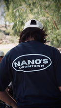 Load image into Gallery viewer, Nano&#39;s Navy oval t-shirt
